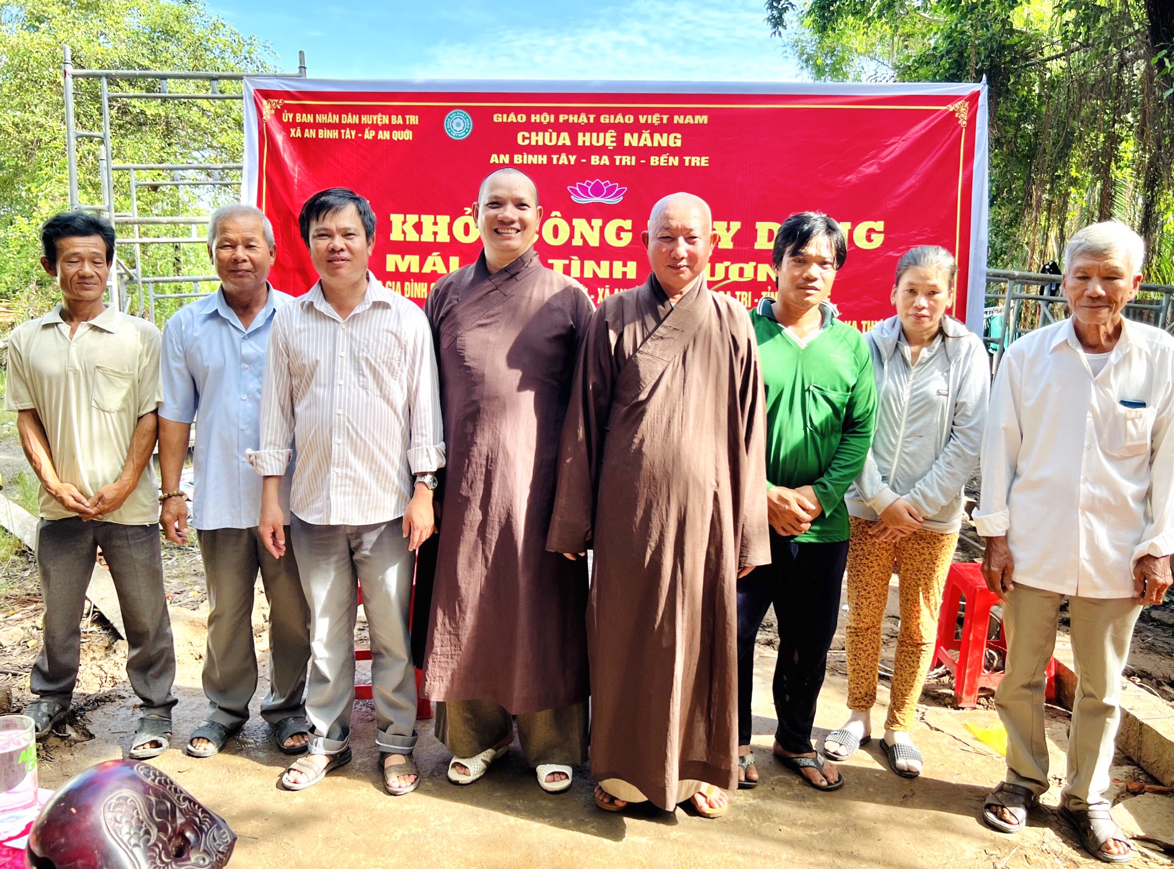 Bến Tre: Chùa Huệ Năng khởi công xây dựng “Nhà Tình Thương” tại xã An Bình Tây