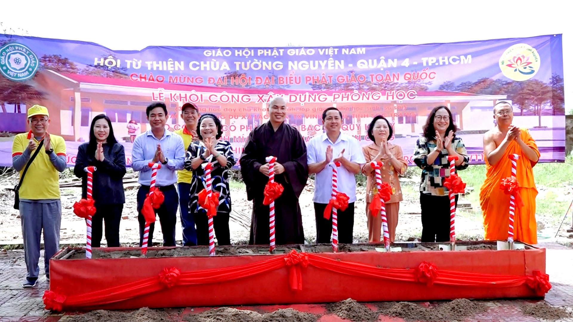 Hội Từ thiện Tường Nguyên (Quận 4) khởi công xây dựng phòng học và 15 căn nhà tình thương tại các tỉnh miền Tây