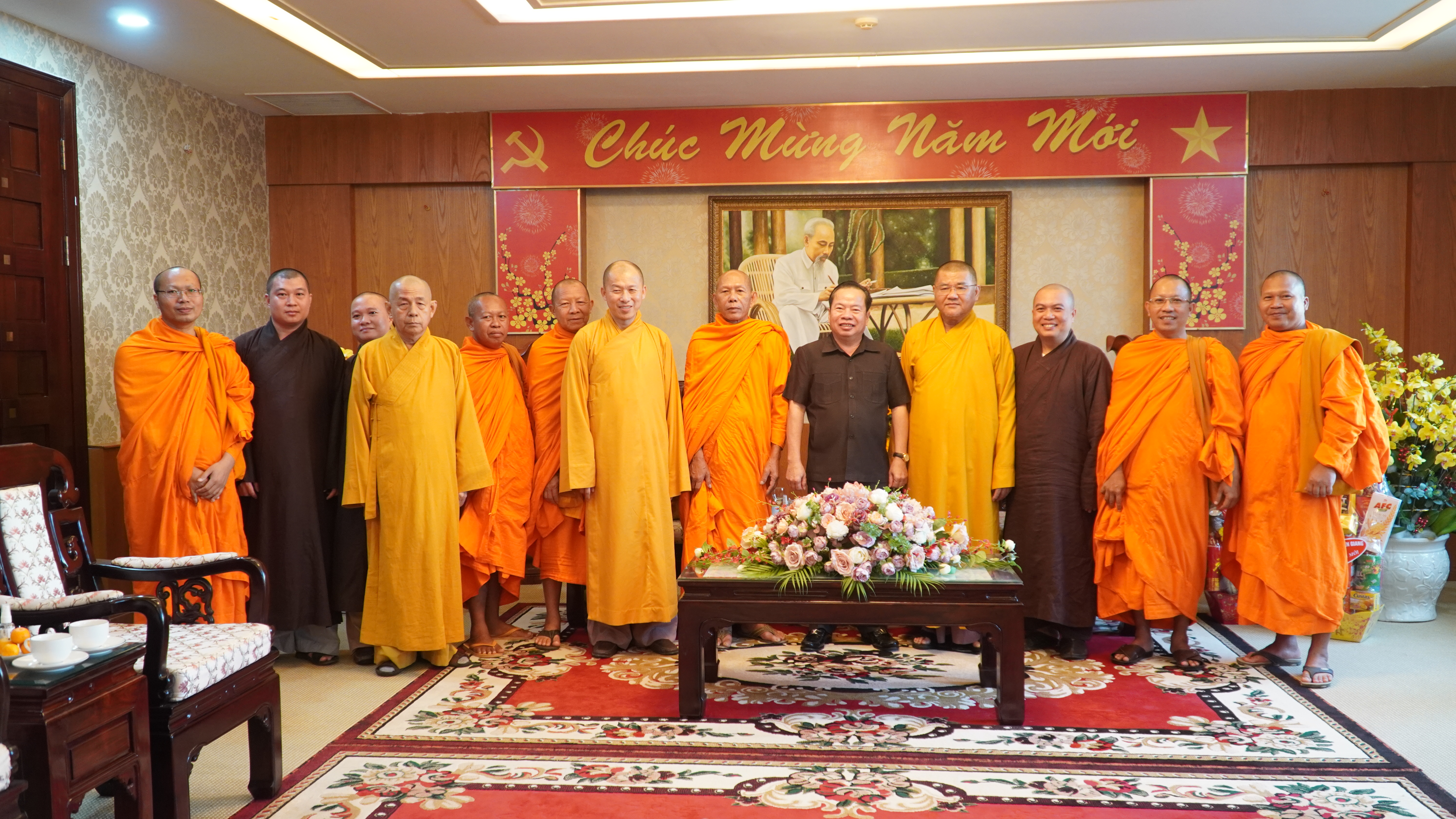 Kiên Giang: Phó Bí thư Thường trực Tỉnh ủy tiếp đoàn chúc tết Ban Trị sự và Hội Đoàn kết sư sãi yêu nước tỉnh