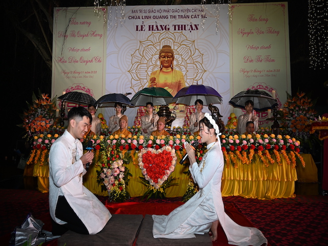 Hải Phòng: Lễ Hằng thuận cho đôi bạn trẻ tại chùa Linh Quang