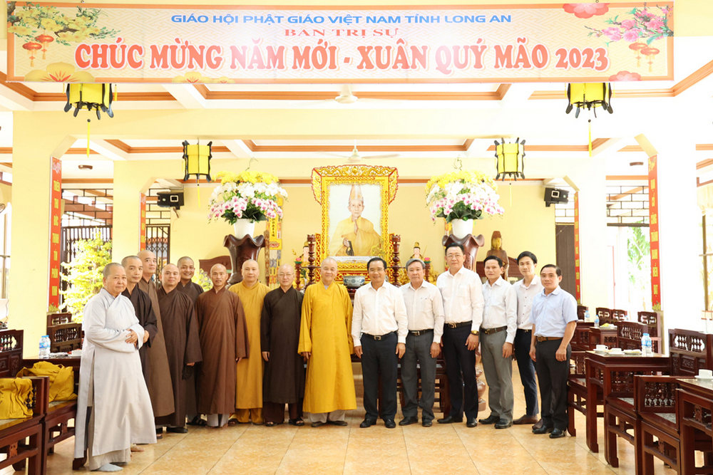 Long An: Phật giáo tỉnh tiếp Bí thư Tỉnh Uỷ, Chủ tịch HĐND tỉnh – Nguyễn Văn Được chúc tết
