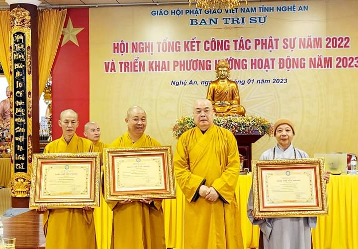 Nghệ An: Ban Trị sự GHPGVN tỉnh tổng kết công tác Phật sự năm 2022 và phương hướng hoạt động năm 2023