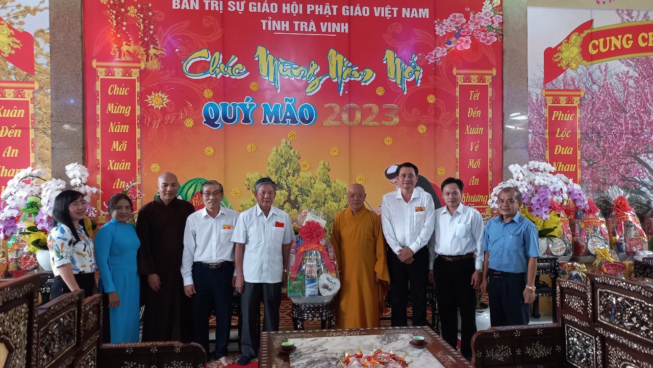 Trà Vinh: Thường trực BTS GHPGVN tỉnh tiếp đón các cơ quan ban ngành tỉnh thăm và chúc tết xuân Quý Mão