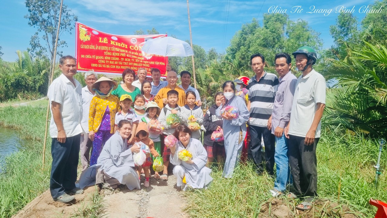 Bến Tre: Ban TT-XH PG huyện Bình Chánh (TP.HCM) khởi công xây dựng Cầu Rạch Giồng tại xã An Điền