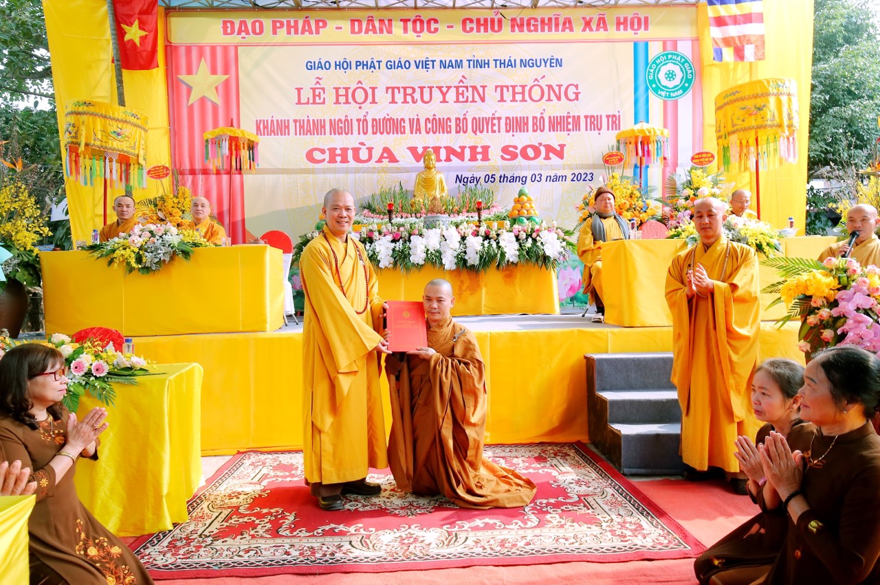 Thái Nguyên: Khai hội truyền thống, khánh thành ngôi tổ đường và công bố Quyết định bổ nhiệm trụ trì chùa Vinh Sơn