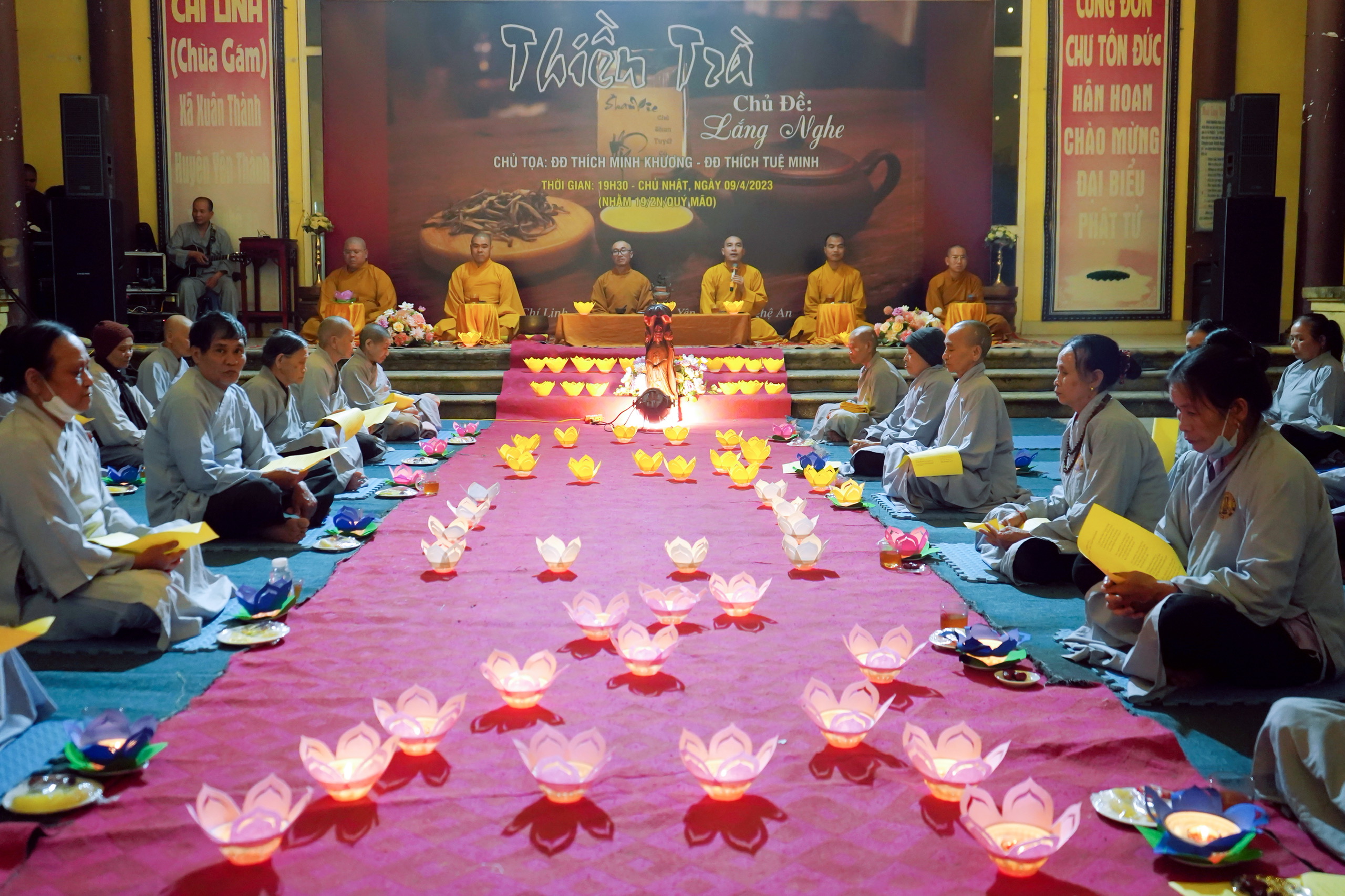 Nghệ An: Ấm áp đêm Thiền trà chủ đề “Lắng Nghe” tại chùa Chí Linh