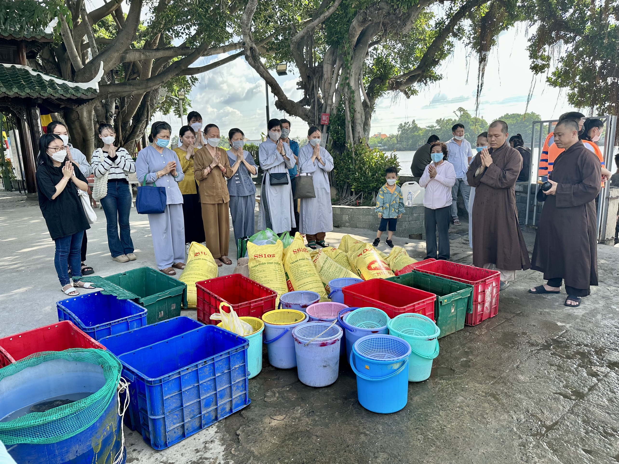 TP.HCM: Đạo tràng chùa Đại Giác (quận Phú Nhuận) đã trang nghiêm tổ chức buổi lễ phóng sanh trên sông Sài Gòn