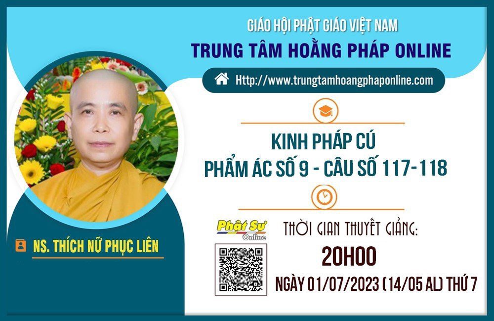 🛑Trực tiếp: NS.Thích Nữ Phục Liên thuyết giảng Kinh Pháp Cú Phẩm Ác Số 9 - Câu Số 117 - 118