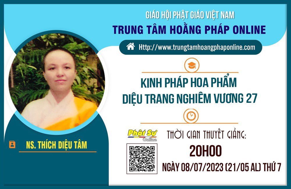 🛑Trực tiếp 8/7: SC. Thích Diệu Tâm thuyết giảng Kinh Pháp Hoa Phẩm Diệu Trang Nghiêm Vương 27