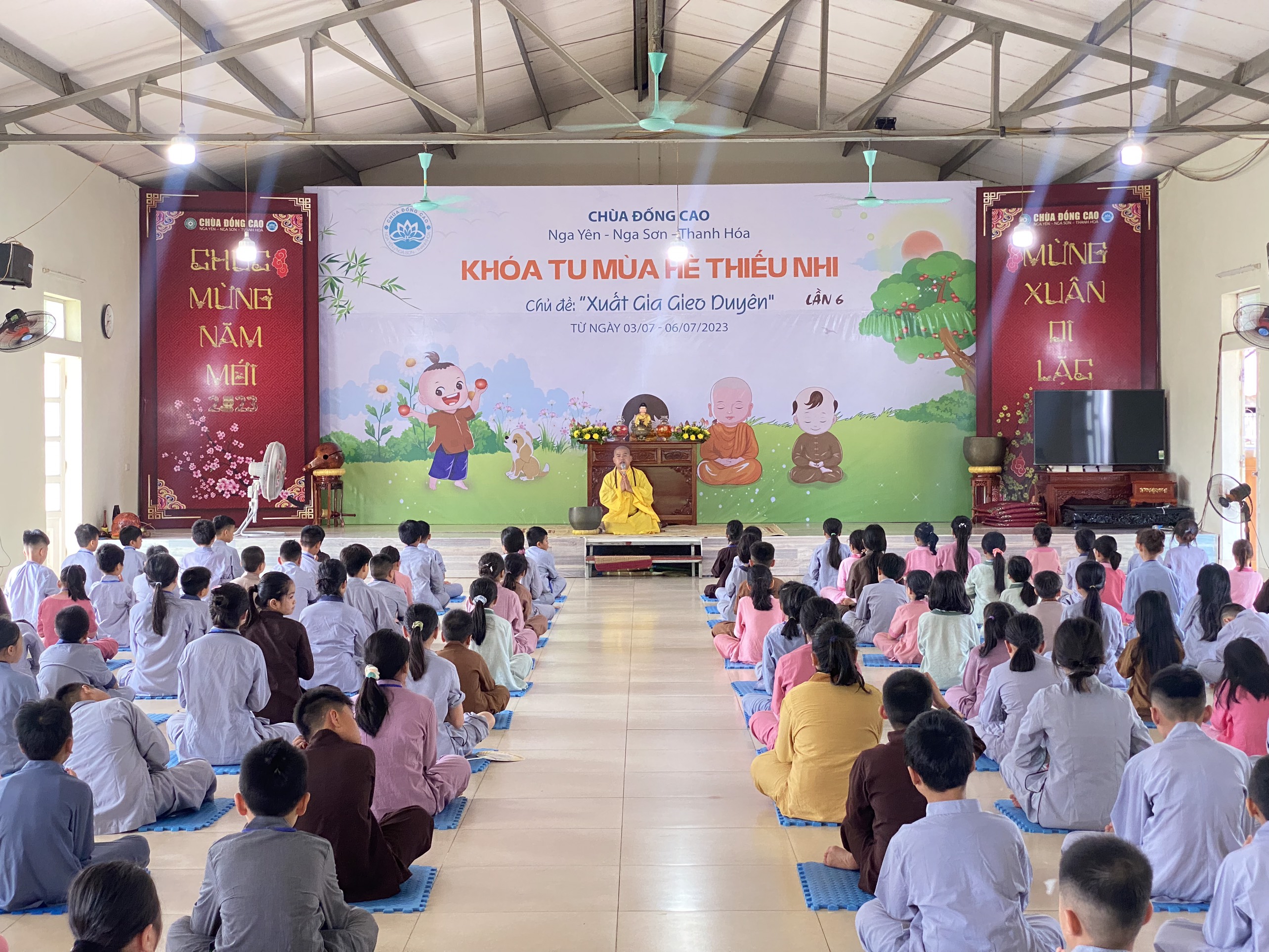 Thanh Hoá: Những hoạt động nổi bật của Khoá tu mùa hè thiếu nhi 2023 (ngày thứ hai) tại chùa Đống Cao 