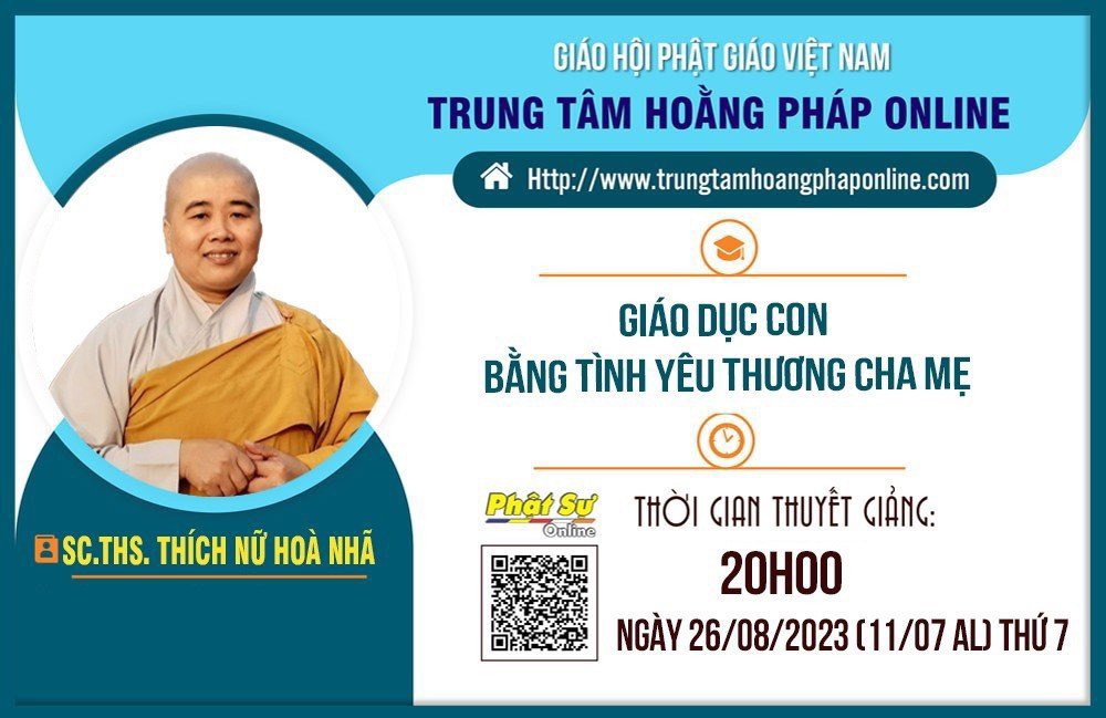 🛑Trực tiếp 26/8: SC. Thích Nữ Hòa Nhã thuyết giảng Giáo Dục Con Người Bằng Tình Yêu Thương Cha Mẹ