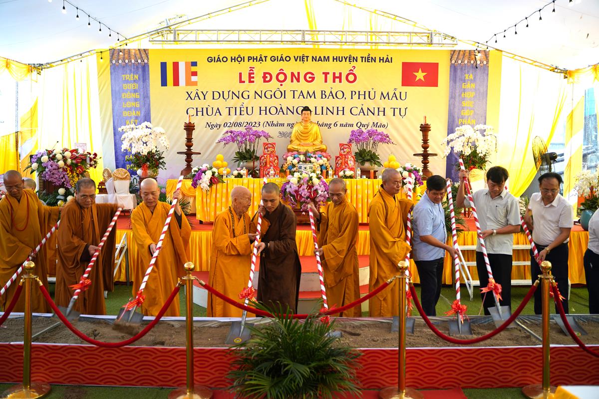 Thái Bình: Lễ khởi công động thổ xây dựng ngôi Tam Bảo, nhà Mẫu chùa Linh Cảnh